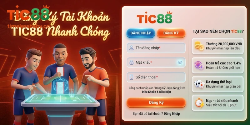 Hướng Dẫn Đăng Ký Tài Khoản TIC88