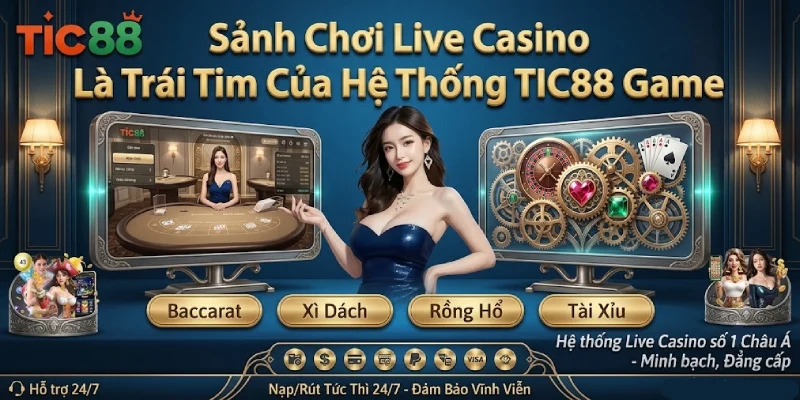 Sảnh Live Casino - Trái Tim Của Hệ Thống TIC88 Game